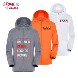 Casa de proteção à prova d'água personalizada Casas de chuva Campo de chuva de pescando roupas de caça rapidamente Windbreaker seco com bolso 220722