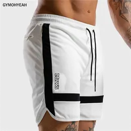 Fitness Sweatpants Shorts Man Summer Gyms Workout Male Breathable Mesh Quick dry Sportswear Jogger Beach Brand Short Pants 220614
