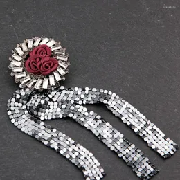 Stift broscher vintage tofs rose brosch kvinnor rhinestone smycken kristallglas bröllop accessoires kläder för kvinnor Seau2222