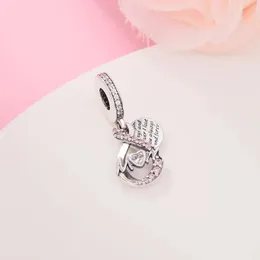2022 Regalo della mamma 925 Sterling Silver Mom Infinity Pave Double Dangle Charm Beads Fits Pandora Bracelet DIY Jewelry Making Accessories 791468C01