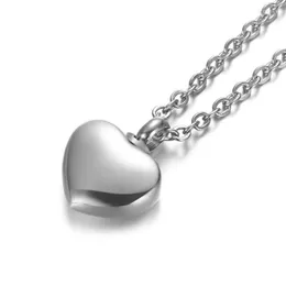 Chains 2Pcs/Lot 12mm Smooth Stainless Steel Heart Urn Jewelry Hold Human/Pet Ashes Keepsake Cremation Locket NecklaceChains Heal22