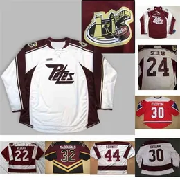 UF Peterborough Petes 22 Reddox 24 Sedlak 30 D Agostini 44 Ryan Schmidt 32 Jeff MacDougald 30 Matt Ioranni Mens 여성 청소년 하키 저지