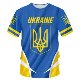 3D Украина футболка дизайнерский дизайн флаг печать мужчины Ufraine Jersey с коротким рукавом плюс размер летние футболки капля оптом 220607