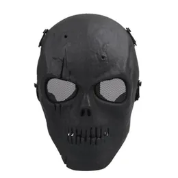 Parti Maskeleri Airsoft Maske Kafatası Tam Koruyucu Maske Askeri - Siyah 220823