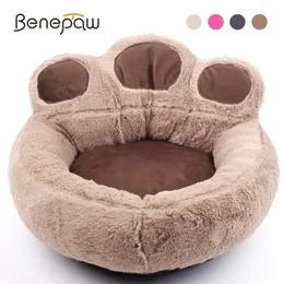 Benepaw 4 Colors Quality Sofas For Dogs Paw Shape Washable Sleeping Dog Bed House Soft Warm Wear Resistant Pet Bed Cat Puppy 201124