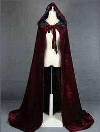 Traje com capuz capa longa capa de veludo robe verde preto vermelho halloween carnaval purim casacos bruxa medieval wicca vampiro vem para adulto l220
