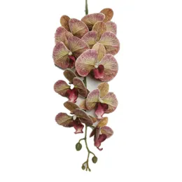 En faux blommor latex enkel stamfjäril orkidé 3d tryckeffekt 9 huvuden riktig touch phalaenopsis orkidé konstgjord blomma