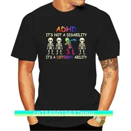 ADHD障害者ではありませんadhdその別の能力ブラックTシャツs3xlカスタムグラフィックティーティーシャツ220702