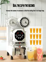 Fincan Sızdırmazlık Makinesi Tam Otomatik Üretim Makinesi Plastik Kağıt Sean Elektrikli Kabarcık Çay Filmi 9 / 9.5 / 8.8 / 8.5 / 8.9 PP / PE / Kağıt