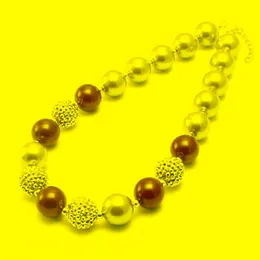 Naszyjniki wisiorek MHS. Sun 2pcs moda srebrna czerwono grube bubblgum z koralikami naszyjnik dla dzieci biżuteria ręcznie robione choke dzieci