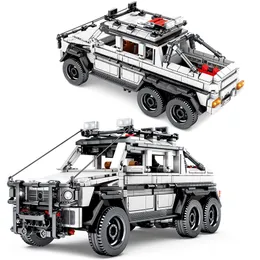 Off Road Vehicle SUV Pickup Building Blocks City Pull Back Car Creative Bricks Set Model Children Toys Kids Birthday Presents 220715