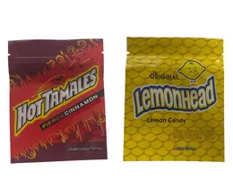 Bolsas de embalagem Mylar de plástico comestível Mylar Lemon Lemon Lemonhead Hot Tamales Fierce Cinnamon Chewy Weeads One Up Smell Proof Pouch