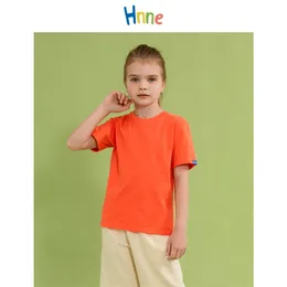 Hnne Bambini T-shirt a maniche corte in cotone 100 Morbido e traspirante Unisex Ragazzi Ragazze Tops Bambini T-shirt solidi di alta qualità HJ150622 220620