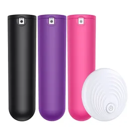 10 hastigheter Mini Lipstick Bullet Vibrator Silicone Massager Stick Wireless Remote Control Hopping Egg Sex Toy for Women