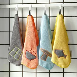 Towel Kitchen Hanging Washing Dish Cloth Microfiber Absorbent Scouring Pad Anti-Grease Rag Wiping Hand Home Cleaning UtensilsTowel