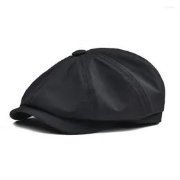 Berets Sboy Cap Herren Twill Baumwolle Acht Panel Hut Damen Baker Boy Caps Retro Große Große Hüte Männlich Boina Schwarze Baskenmütze 003Berets Oliv