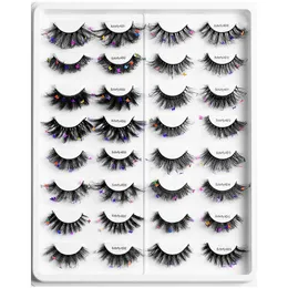 8D Schmetterling Falsche Wimpern Weihnachtsfarbe übertrieben falsche Wimpern Frauen Sexy Party Wimpern Makeup Erweiterung