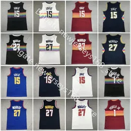 Stitched 15 Nikola Basketball Jerseys City Navy Jokic Jamal Murray 27 Michael Porter Jr. 1 Blue White Black Orange Men Sports Shirts