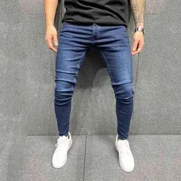 Nuovi Jeans Uomo Business Casual Nero Slim Matita Pantaloni Uomo Moda Skinny Biker Pantaloni Street Hip Hop Party Denim Abbigliamento uomo J220629