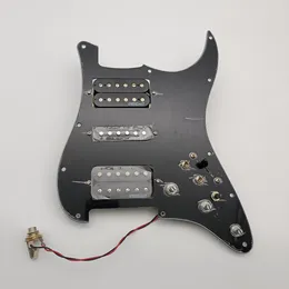 Upgrade Prewired Black Pickguard HSH Set Multifunction Switch Harness WK Pickups 7 Way Toggle For ST Guitar