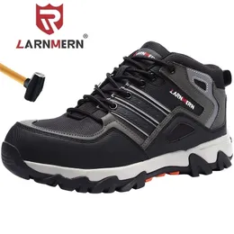 Larnmern Men Safety Sapatos de aço de aço de trabalho Sapatos para homens Construção anti -função Caminhada com botas de trabalho respiráveis ​​refletidas Y200915