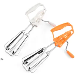 Stainless Steel Egg Tools Manual Hand Held Whisk Egg Beater Rotary Mixer Kitchen Blender Cooking Tool GCA13120