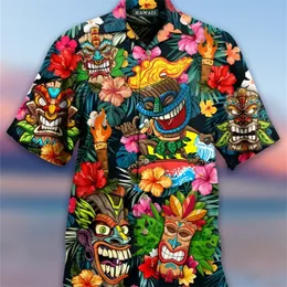 Loose Breathable 3d Print Trendy Cool Fashion Hawaiian Shirts Beach Party Tops Short Sleeves Summer Men's Shirts 220812