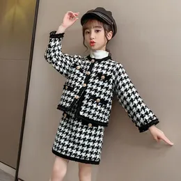 Clothing Sets Teenager Kids Clothes 2022 Spring Girls Set Long Sleeve Tops Coats +skirts Children 2 Pieces Baby Girl Outfit