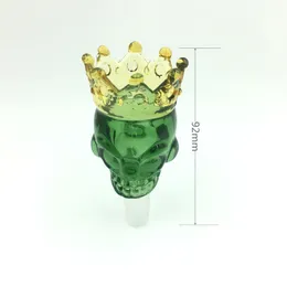 14 mm Arabian Hookah Akcesoria Crown Skull Glass Rura Wysoka borokrzewnik szklana miska hakah