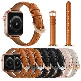 Smart Watch Band per Apple Watch Strap 45mm 44mm Cinturino in pelle da uomo compatibile per iWatch Series 1 2 3 4 5 6 7 8 SE Braccialetti da donna 38mm 40mm