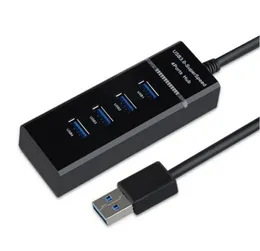 4 Port USB 3.0/2.0 Data Hub Adapter Slim USB Splitter kompatibel med Windows 7/Vista/XP Inget behov Drivrutin