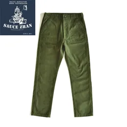 SauceZhan OG107 Utility Fatigue Military Classic Cargo Olive Sateen Straight Army Capris Baker PANTS 201126