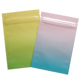 multi color Resealable Zip Mylar Bag Food Storage Aluminum Foil Bags plastic packing bag Smell Proof Pouches 100pcs/lot