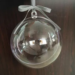 50pcs 4080mm Bolas de Natal de plástico transparentes Anos Decorações de árvores Jóias para suprimentos de artesanato em casa 201204