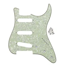 11 hål SSS Electric Guitar PickGuard 4Ply Scratchplatta med skruvar Vintage Mint Green Pearl Guitar Accessories