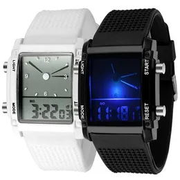 Led-Uhr Digital Männer Frauen Liebhaber Uhren Sport Casual Armbanduhr Silikon Armband Schwarz und weiß uhren Saati uhr