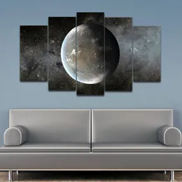 RELIABLI HD Modern Wall Art For Living Room 5 Panels Planet Space Pictures Poster Print Modular Paintings Home Decor Unframed