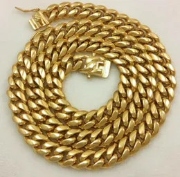 14K Gold Miami Men's Cuban Curb Link Chain Necklace 24 "Kedjor