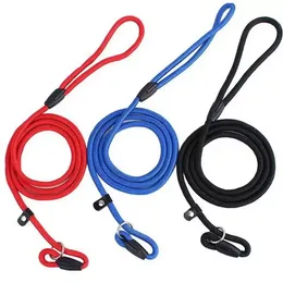 Pet Dog Nylon Rope Training Guinzaglio Slip Lead Strap Collare di trazione regolabile Animali da compagnia Corda Forniture Accessori 0.6 * 130 cm C0418