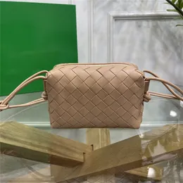 Designer Luxury 98090 Mini Loop Beige Leather Shoulder Bag 7A Qulity Size 17x10x6cm