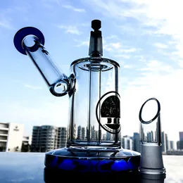 In Stock Mouthpieces Sidecar Hookahs Straight Tube Perc Glass Bongs Mini Dab Rigs Protable Rig Bubblers Glass Thick Tank Smoking With Bowl DGC1258