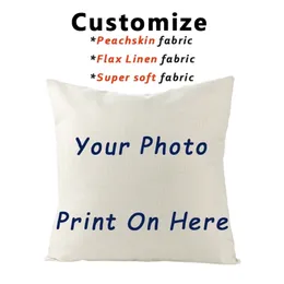 Ruldgee Kpop Picture Custom Cushion Cover Flax Linen Peachskin Pillow Case Pet Po Design Slip Gift 220607