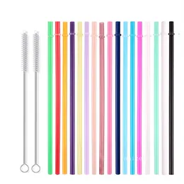 24cm PP plastic straw reusable environmental protection material Drinking Straws and straw cleaning brush soft bristle bottle brushZC1031