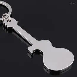 Nyckelringar dubbel sida rostfritt stål material ölbotter öppnare musikalisk nyckelring biltillbehör kedja gitar charms violin brelok miri22