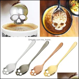 Sugar Skl Tea Spoon sucuram café inoxidável colheres de sobremesa de mesa de sorvete de mesa colher acessórios de cozinha gga364 100pcs entrega de gota 2021 fla