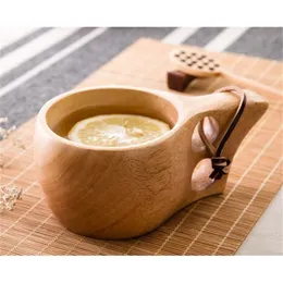 1pc Creative Natural Portable Kuksa Wooden Beer Mugs Coffee Tea Milk Drinking Cup Home Decor Tableware T200506