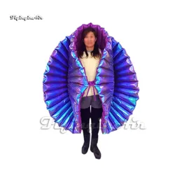 Luxurious Walking Inflatable Costume Stage Performance Clothing Shiny Purple Blow Up Suit For Nightclub Event