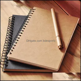 Notas notas Notas Escola Office Supplies Business Industrial Vintage Kraft Paper Sketchbook Monthly Planner Diário Diário Spiral Notebook Painti