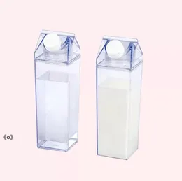 17oz Milchkarton Wasserflasche Milchaufbewahrungsbox Transparenter quadratischer Becher mit hoher Kapazität Kunststoffbecher für Kaffeegetränke Originalität von Sea RRB15294