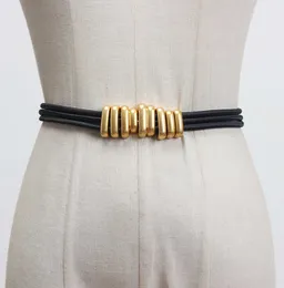 Street Photo Fashionable New Belt Women's Dress Waist Seal Simple Versatile Metal Elastic Waist